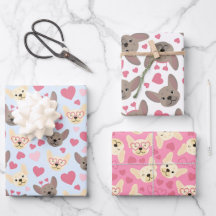 ブルドッグフランスのハートシームレスパターン