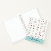 ブルドッグフランスのハートポープリント犬の骨ペットラバー ノートブック (内部)