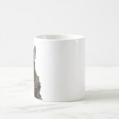 ブルドッグフランスのバイクのジャケットと金ゴールドチェーン モーフィングマグカップ (中央)