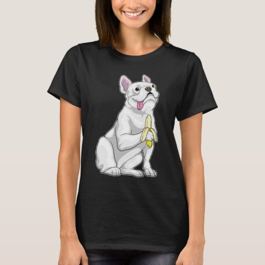 ブルドッグフランスのバナナ Tシャツ (正面)