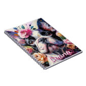 ブルドッグフランスのバラドッグパーソナライズされた ノートブック (右側)