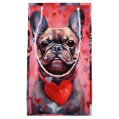 ブルドッグフランスのバレンタインの日 スモールペーパーバッグ (正面)