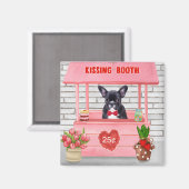 ブルドッグフランスのバレンタインデーキスをするブース マグネット (正面/裏面)