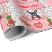 ブルドッグフランスのバレンタインデーキスをするブース ラッピングペーパー (ロールコーナー)