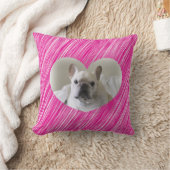 ブルドッグフランスのバレンタインデーハート枕 クッション (ブランケット)