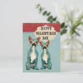 ブルドッグフランスのバレンタイン葉書 シーズンポストカード (スタンド正面)