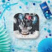 ブルドッグフランスのバースデーパーティー ペーパープレート (パーティー)