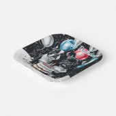 ブルドッグフランスのバースデーパーティー ペーパープレート (傾斜あり)