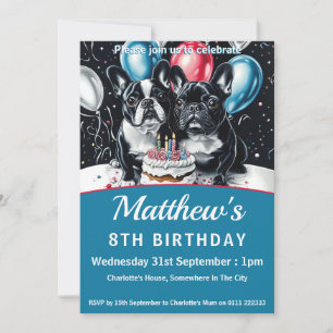 ブルドッグフランスのバースデーパーティー 招待状