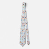 ブルドッグフランスのパステルパターン ネクタイ (正面)