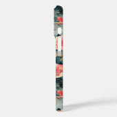 ブルドッグフランスのパステルピンクの花の波 Case-Mate iPhoneケース (裏面 / 左)