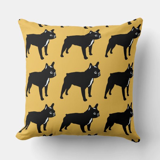 ブルドッグフランスのパターン クッション (正面)