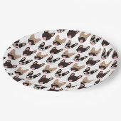 ブルドッグフランスのパターン ペーパープレート (アングル)