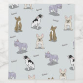 ブルドッグフランスのパターン ワインラベル (シングルラベル)