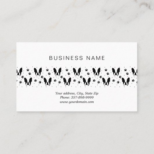 ブルドッグフランスのパターン 名刺 (裏面)