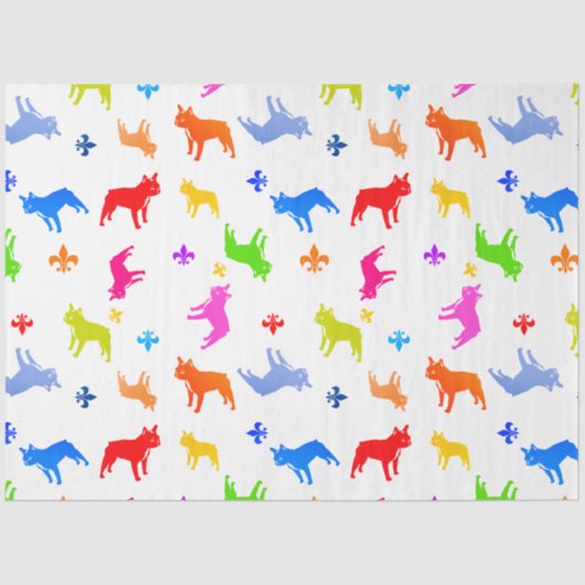 ブルドッグフランスのパターン 薄葉紙 (正面)