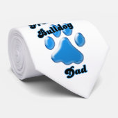 ブルドッグフランスのパパブルーポープリントタイ ネクタイ (ロール)