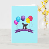 ブルドッグフランスのパピーハッピーバースデーグリーティングカード カード (黄色い花)