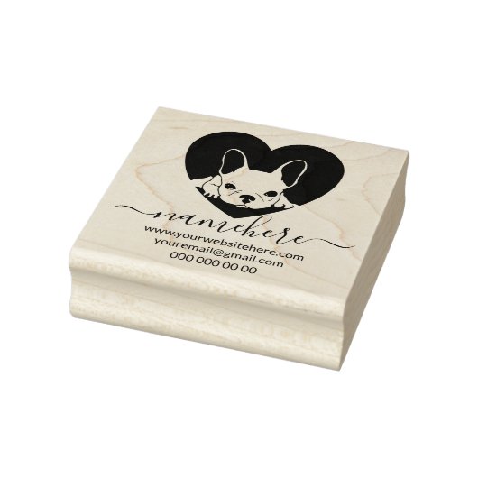 ブルドッグフランスのパピー顔 ラバースタンプ (スタンプ)