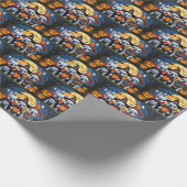 ブルドッグフランスのパンプキンハロウィンおもしろい ラッピングペーパー (角)