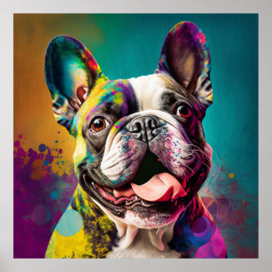 ブルドッグフランスのヒップスター犬のポスター ポスター
