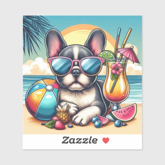 ブルドッグフランスのビニールのシール シール (シート)