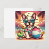 ブルドッグフランスのフラットカード (正面/裏面)