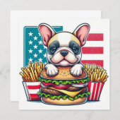 ブルドッグフランスのフラットカード (正面/裏面)