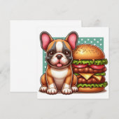 ブルドッグフランスのフラットカード (正面/裏面)