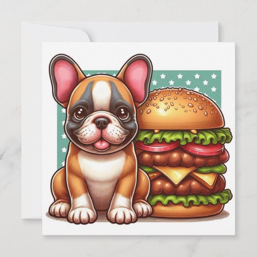 ブルドッグフランスのフラットカード (正面)