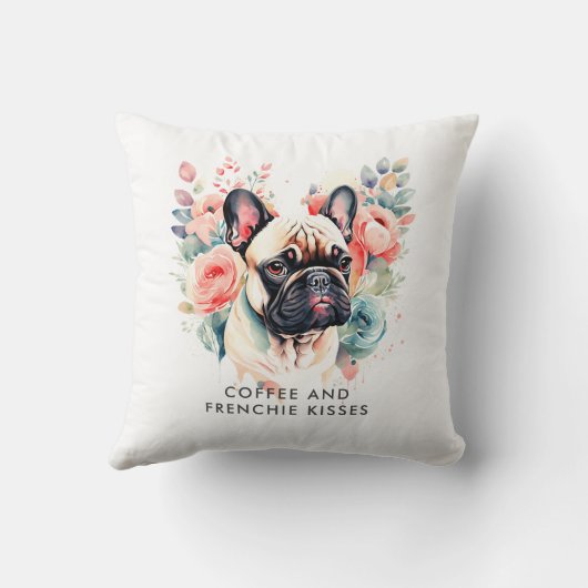 ブルドッグフランスのフラワーズコーヒーとフランスキス クッション (裏面)