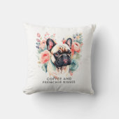 ブルドッグフランスのフラワーズコーヒーとフランスキス クッション (正面)
