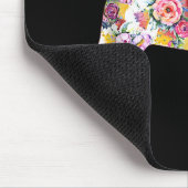 ブルドッグフランスのフラワーパターンFrenchieブルドッグ マウスパッド (コーナー)