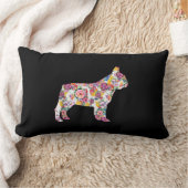 ブルドッグフランスのフラワーパターンFrenchieブルドッグ ランバークッション (ブランケット)