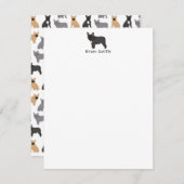 ブルドッグフランスのフランス ノートカード (正面/裏面)