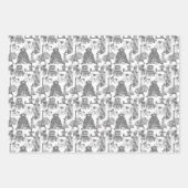 ブルドッグフランスのフレンチエ黒トワール ラッピングペーパーシート (正面3)