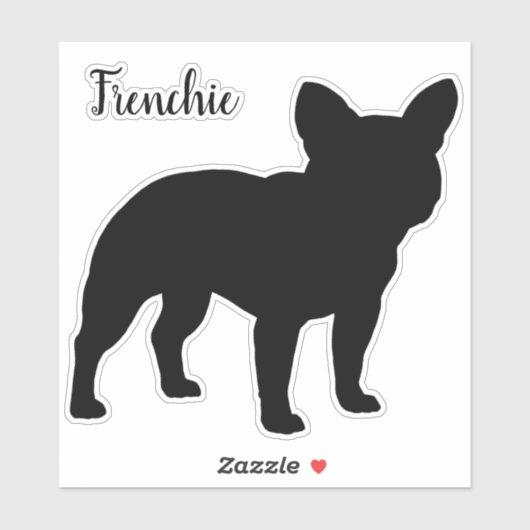 ブルドッグフランスのフレンチシルエット可愛い犬品種 シール (シート)