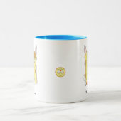 ブルドッグフランスのフレンチドッグおもしろい ツートーンマグカップ (中央)