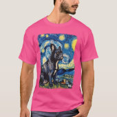ブルドッグフランスのフレンチドッグスター絵を描リーナイト Tシャツ (正面)