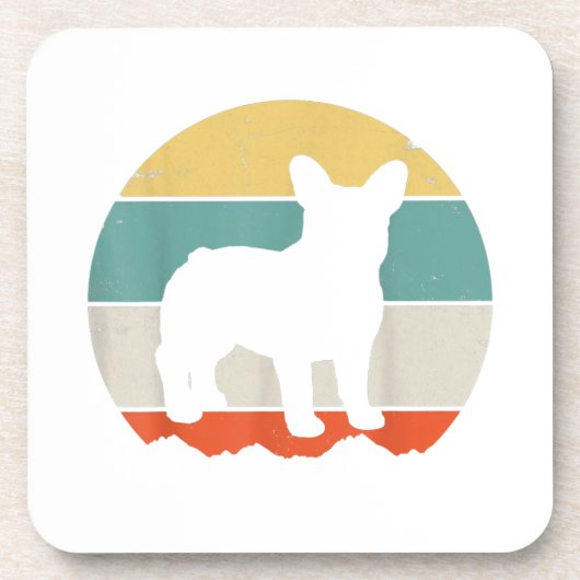 ブルドッグフランスのフレンチママ女性犬愛者ギフト コースター (正面)