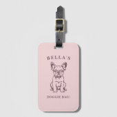 ブルドッグフランスのフレンチー恋人オーナードギー ラゲッジタグ (正面縦)