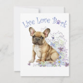 ブルドッグフランスのフローラ ノートカード (裏面)