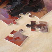 ブルドッグフランスのブラックとタンの子犬ポートレート ジグソーパズル (側面)