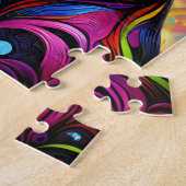 ブルドッグフランスのブラックアクリルプリント |カラフル | ジグソーパズル (側面)