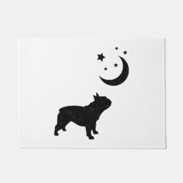 ブルドッグフランスのブラックシルエット ドアマット