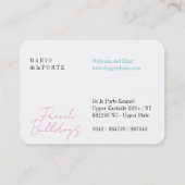 ブルドッグフランスのブリーダーのトレーナー 名刺 (裏面)