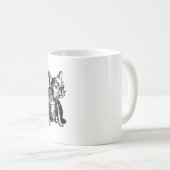 ブルドッグフランスのブルドッグスケッチホワイトマグ コーヒーマグカップ (正面右)