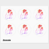 ブルドッグフランスのブルドッグパピー甘い犬ステッカー ラウンドシール (シート)