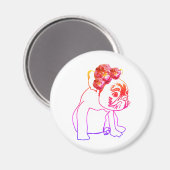 ブルドッグフランスのブルドッグパピー甘い犬マグネット マグネット (正面/裏面)