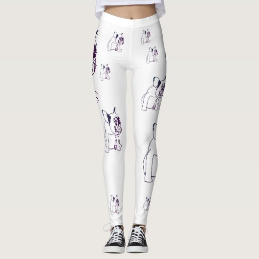 ブルドッグフランスのブルドッグ子犬かわいいレギンス レギンス (正面)